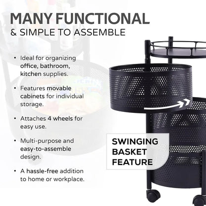 Rotating metal kitchen trolley - home &