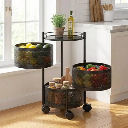 Rotating metal kitchen trolley - home &