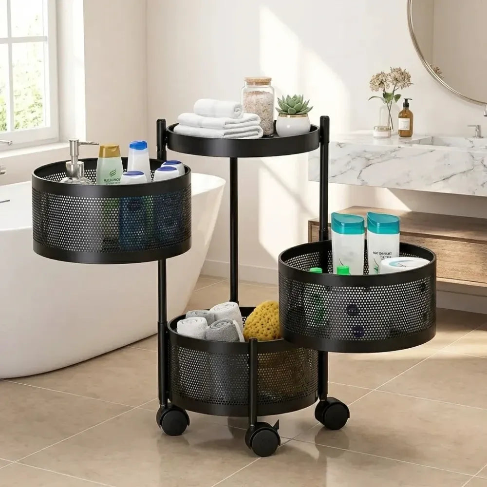 Rotating metal kitchen trolley - home &