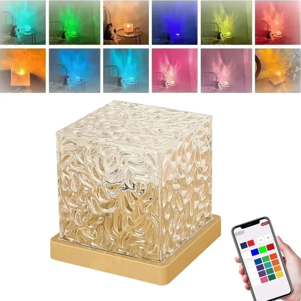 Rotating water ripple night light