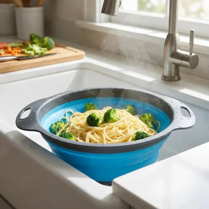 Round foldable silicone strainer - home & kitchen