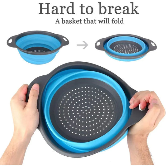 Round foldable silicone strainer - home & kitchen