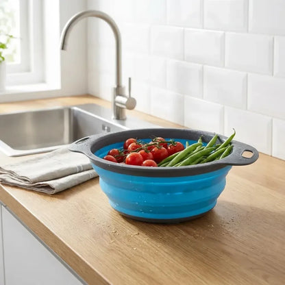 Round foldable silicone strainer - home & kitchen