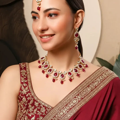 Royal magenta kundan choker set - jeweller set