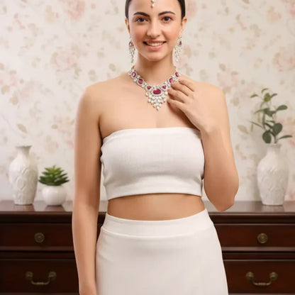 Ruby pink kundan choker set - jeweller set