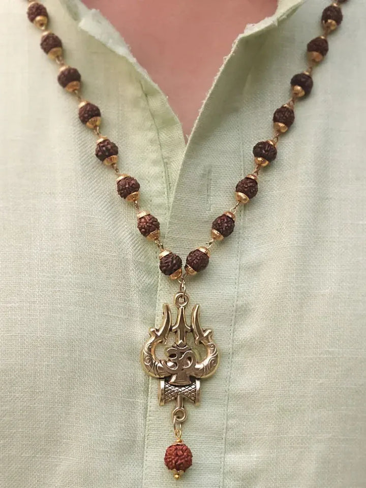 Panchmukhi Rudraksha OM Shiva Trishool Mala