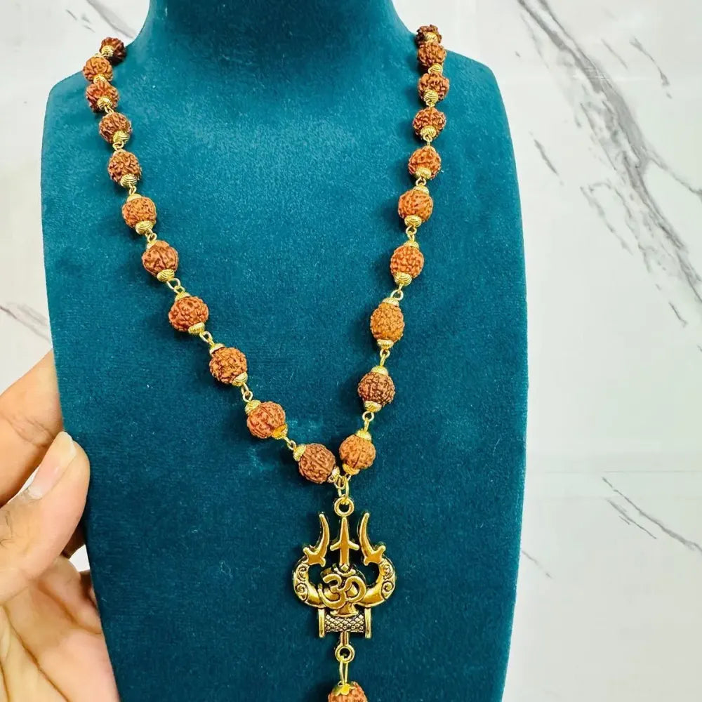 Panchmukhi rudraksha om shiva trishool mala