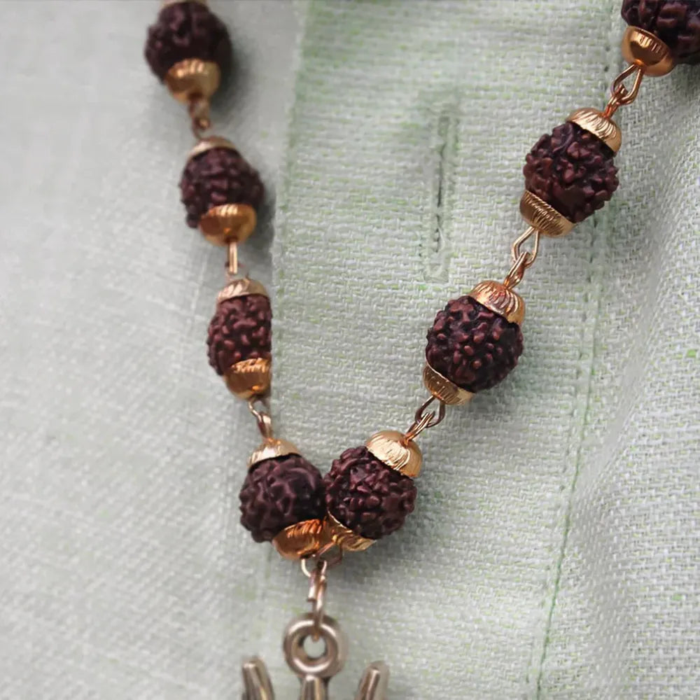 Panchmukhi rudraksha om shiva trishool mala