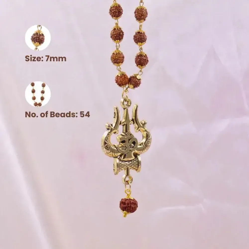 Panchmukhi rudraksha om shiva trishool mala