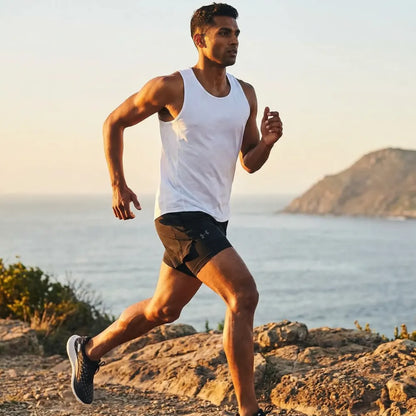 Running 2-in-1 slim fit shorts – black
