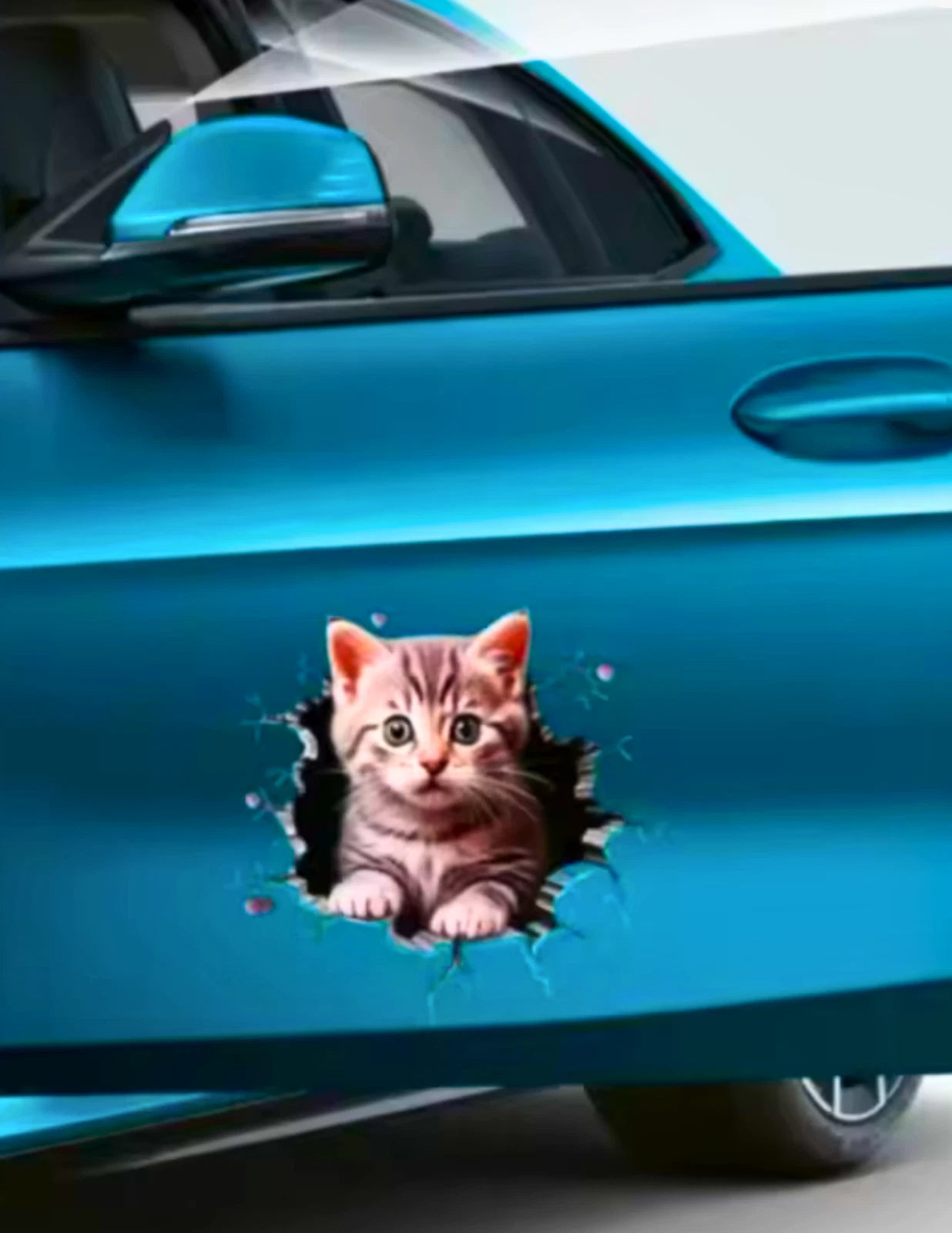 Durable cat pattern car stickers (pack of 4)