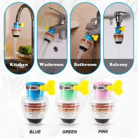Multi-layer activated carbon water faucet mount filter (assorted color)