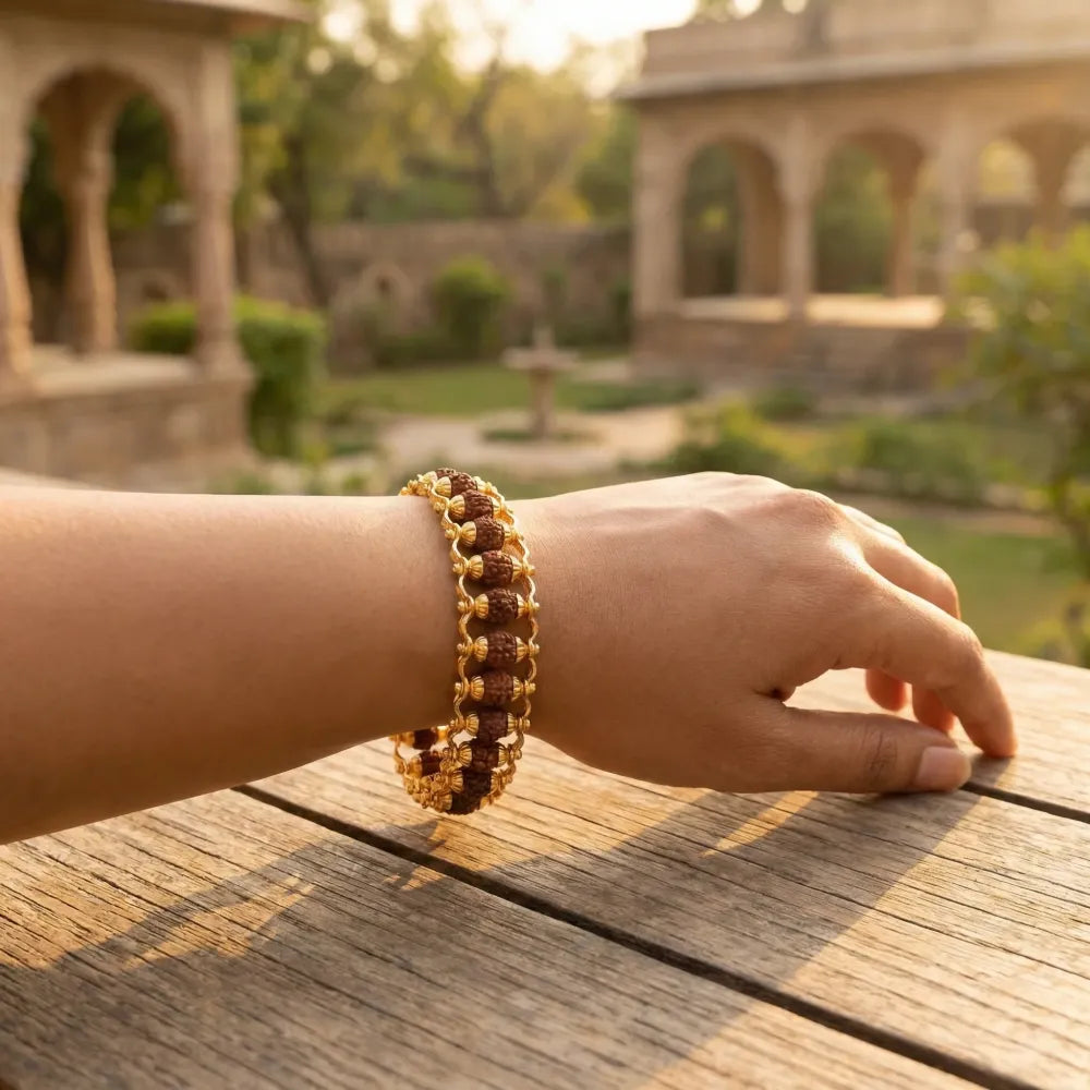 Sacred rudraksha bracelet rakhi - bracelets
