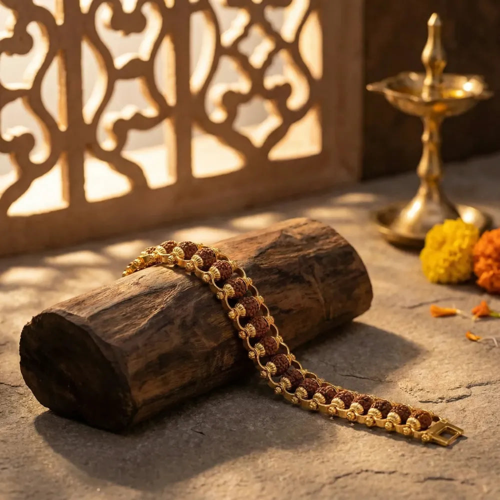 Sacred rudraksha bracelet rakhi - bracelets