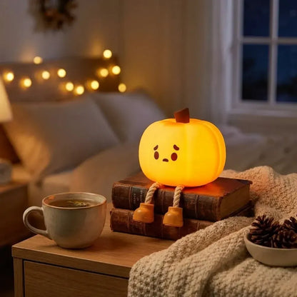 Sad pumpkin silicone night lamp