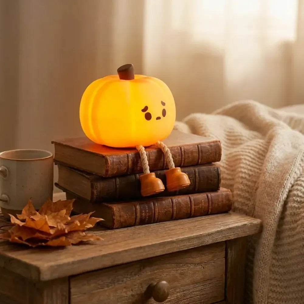 Sad pumpkin silicone night lamp
