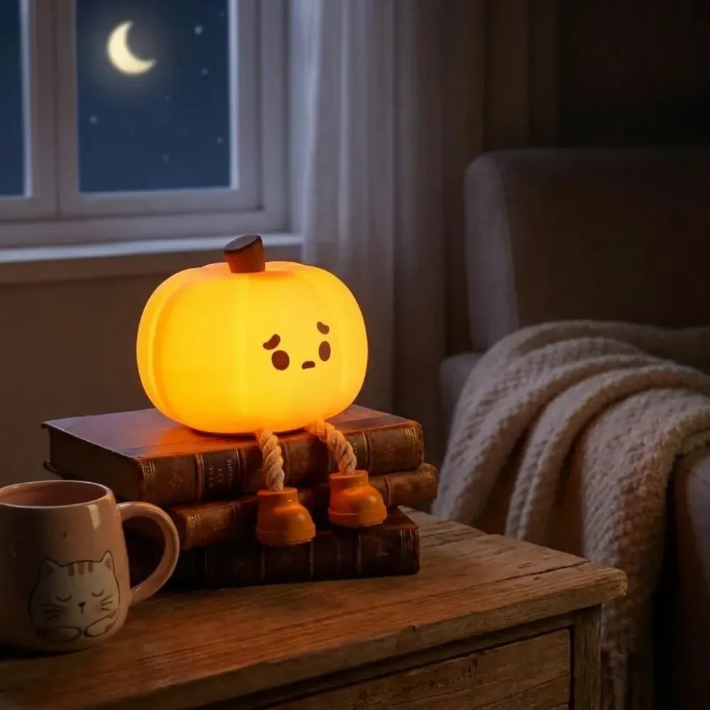 Sad pumpkin silicone night lamp