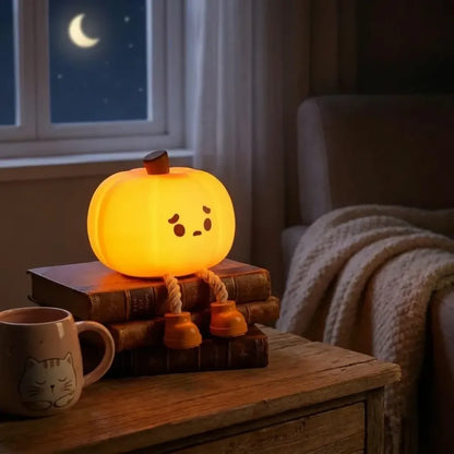 Sad pumpkin silicone night lamp