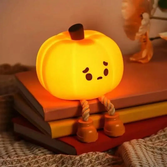 Sad pumpkin silicone night lamp