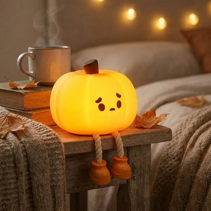 Sad pumpkin silicone night lamp