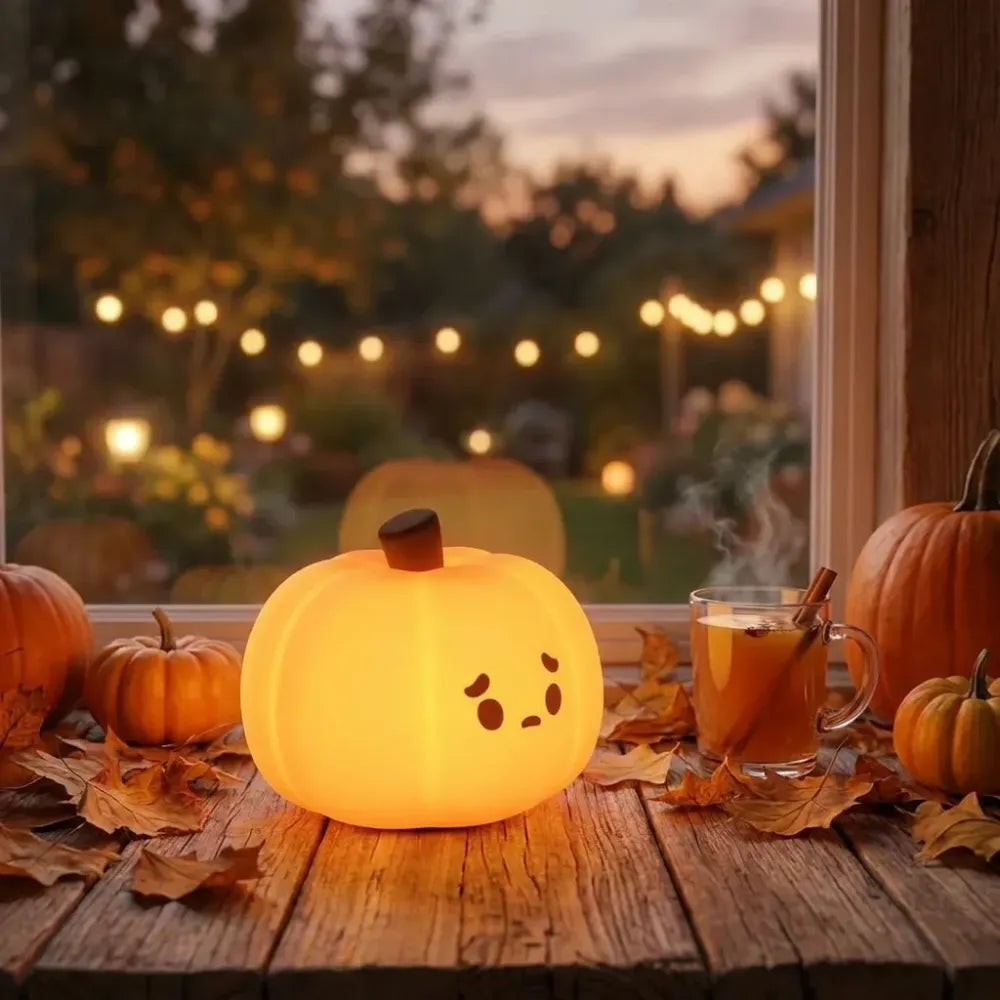 Sad pumpkin silicone night lamp