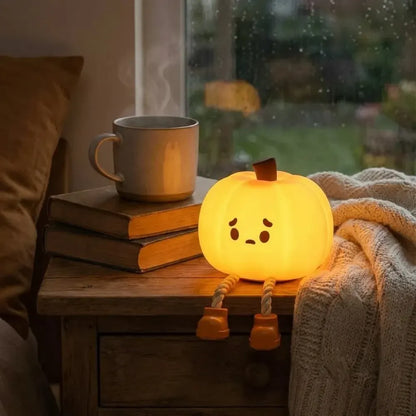 Sad pumpkin silicone night lamp