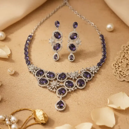 Sapphire blue ad necklace set – 2 pcs