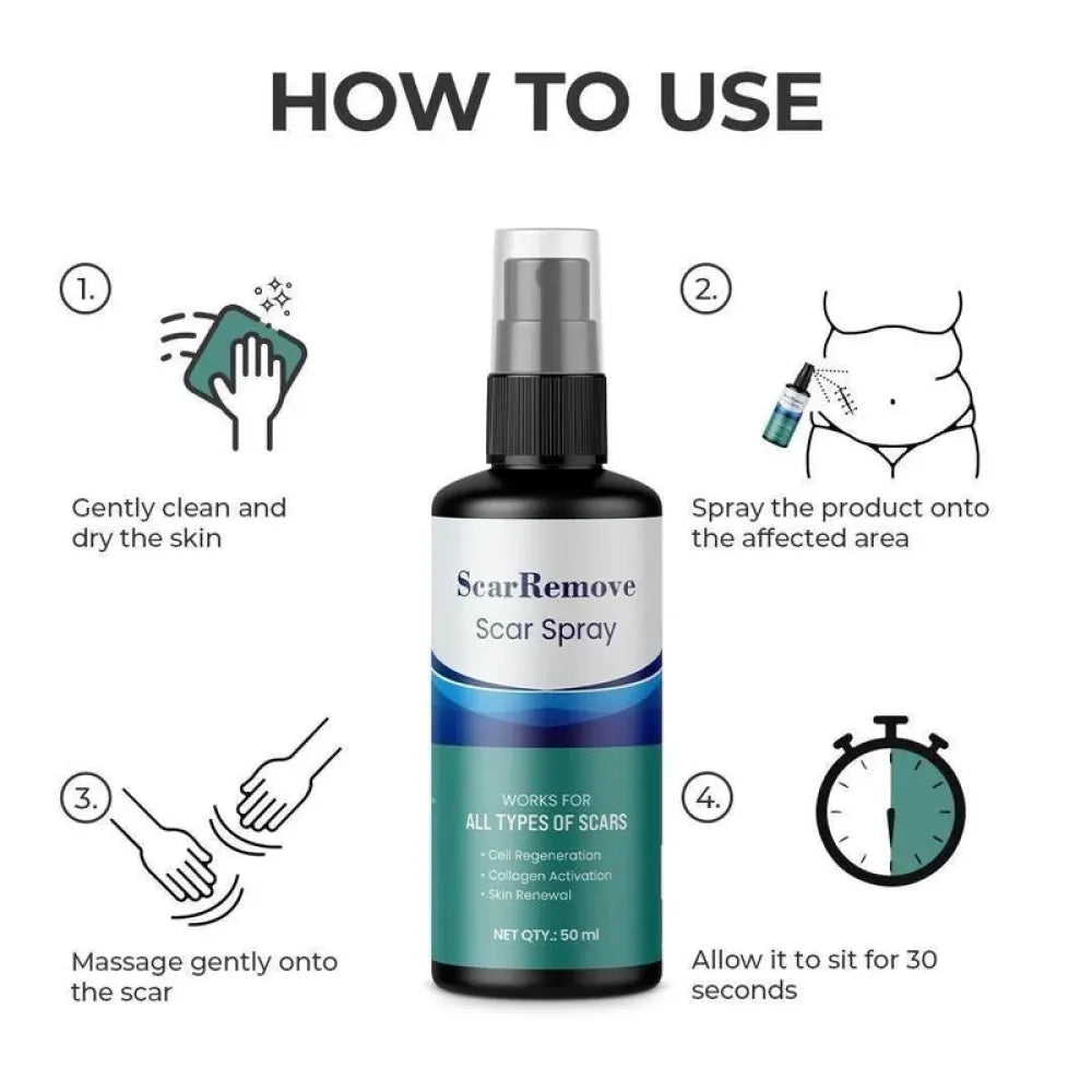 Scar removal silicone spray