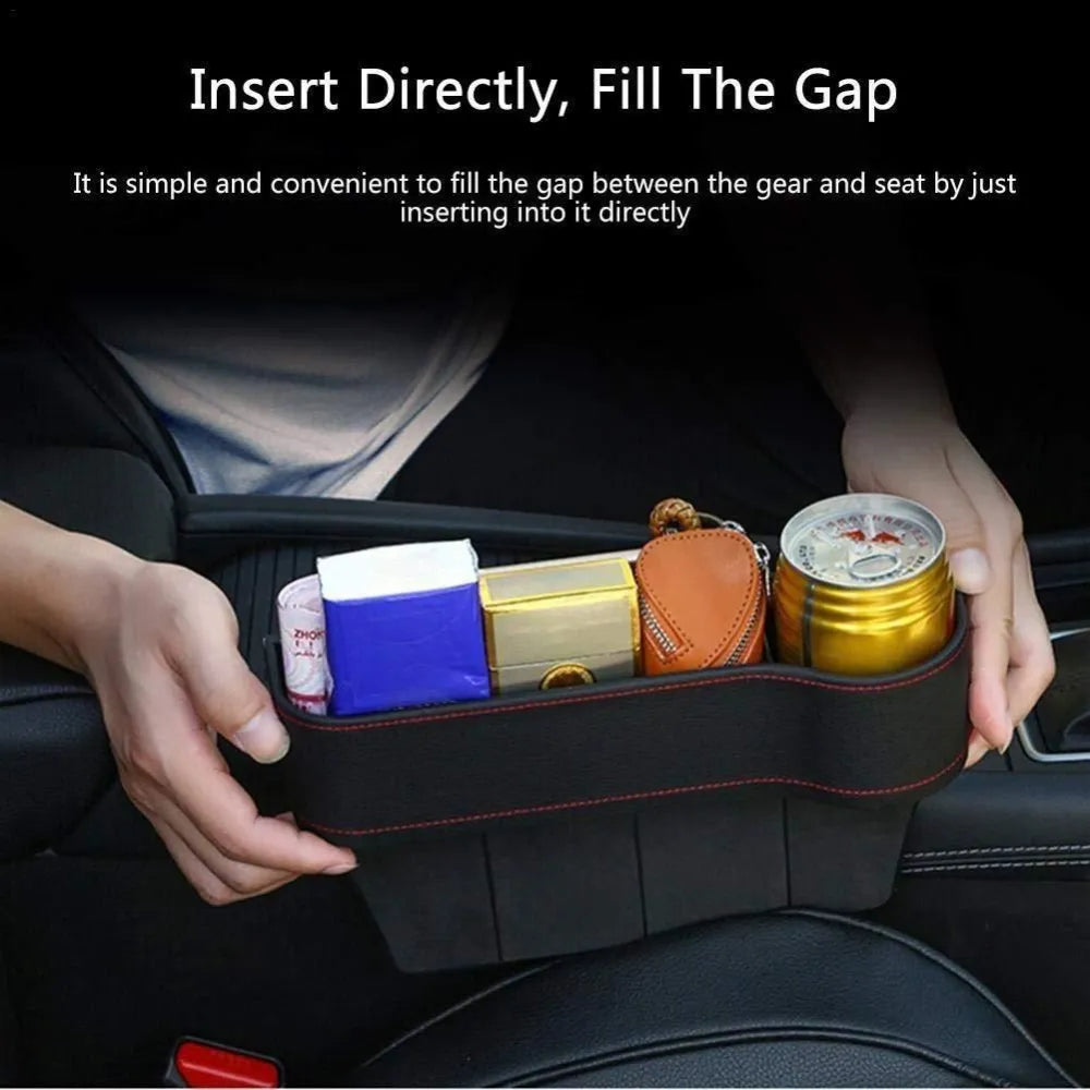 Seat pockets pu leather car console side organizer with assorted colour