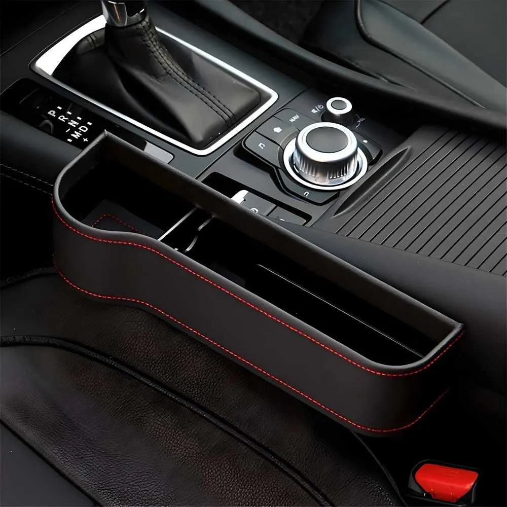 Seat pockets pu leather car console side organizer with assorted colour