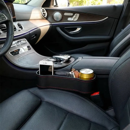 Seat pockets pu leather car console side organizer with assorted colour