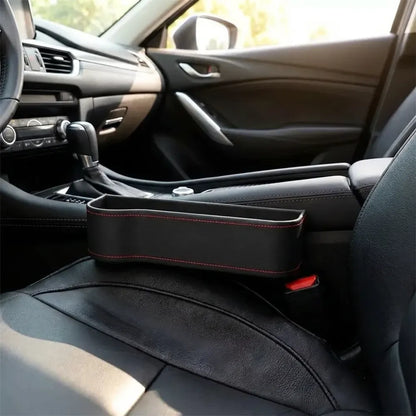 Seat pockets pu leather car console side organizer with assorted colour