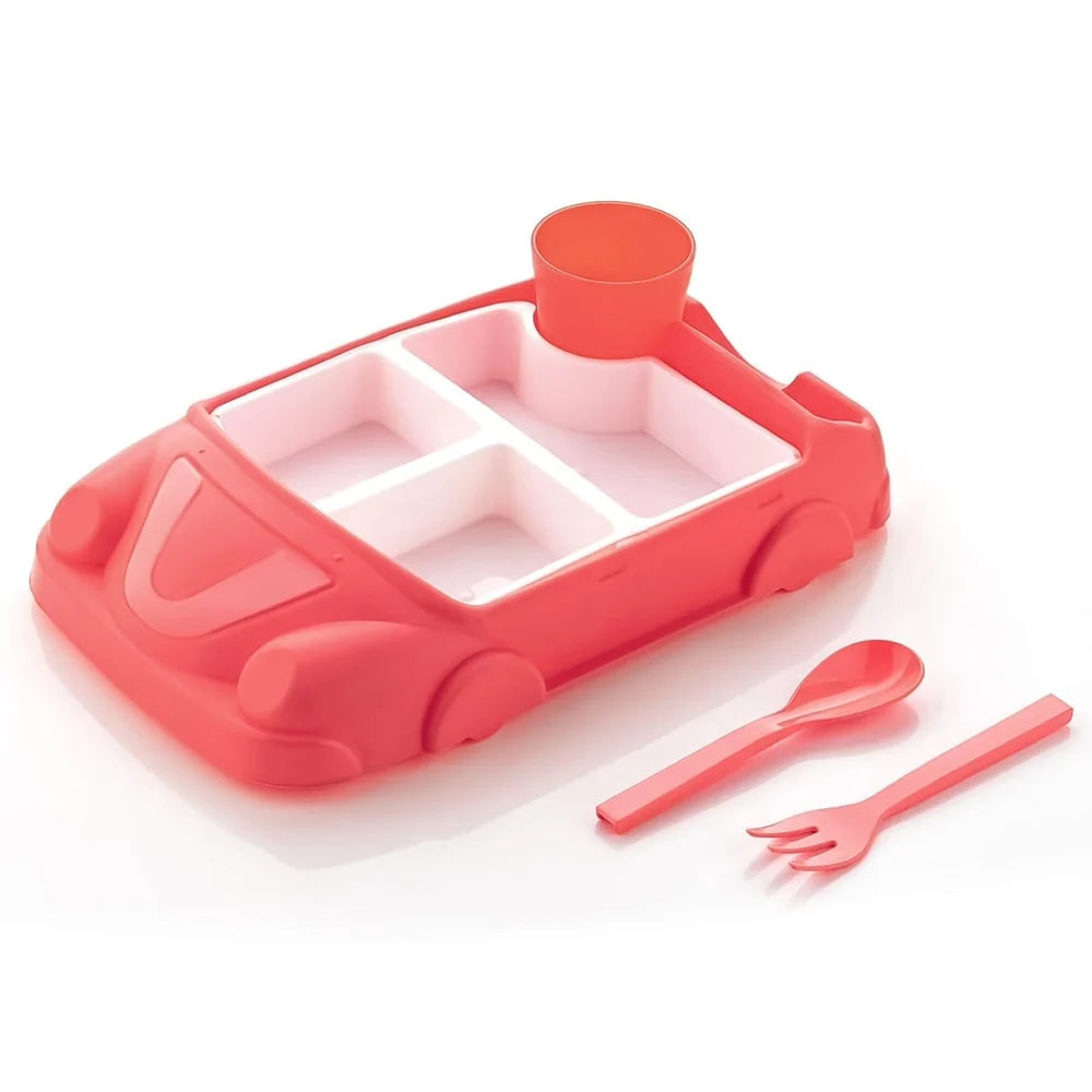 Car-shaped baby plate set