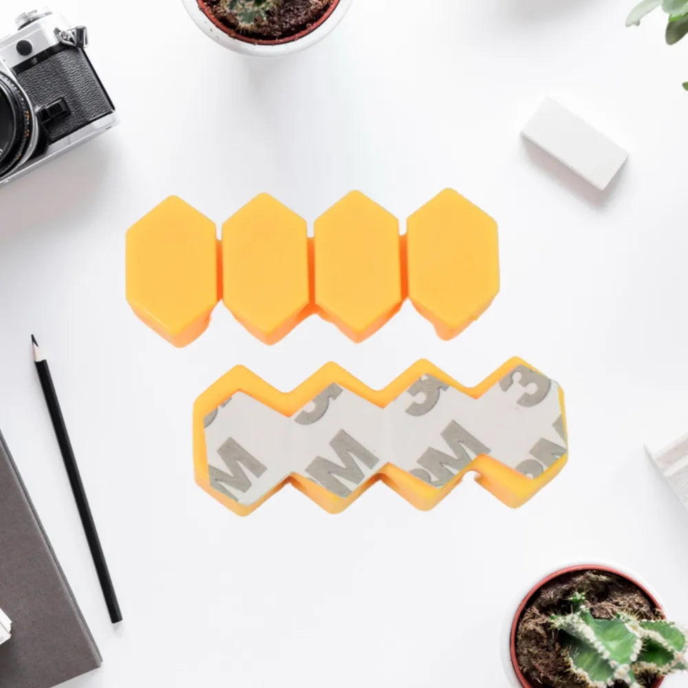 Self adhesive hooks for cable clips desktop organizer (6 pcs set mix design) - electronics