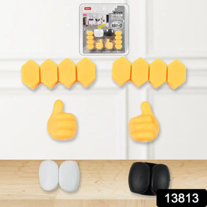 Self adhesive hooks for cable clips desktop organizer (6 pcs set mix design) - electronics
