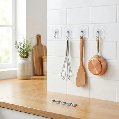 Self adhesive hooks sticker screw nut and bolt type (4 pcs set) - home & kitchen