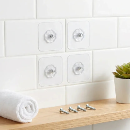 Self adhesive hooks sticker screw nut and bolt type (4 pcs set) - home & kitchen
