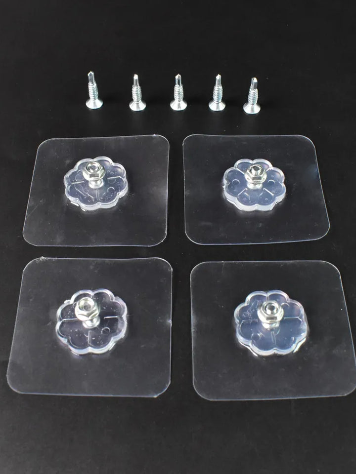 Self Adhesive Hooks Sticker  Screw Nut And Bolt Type (4 Pcs Set)