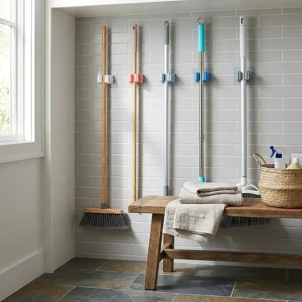 Self-adhesive mop broom holder - home improvement