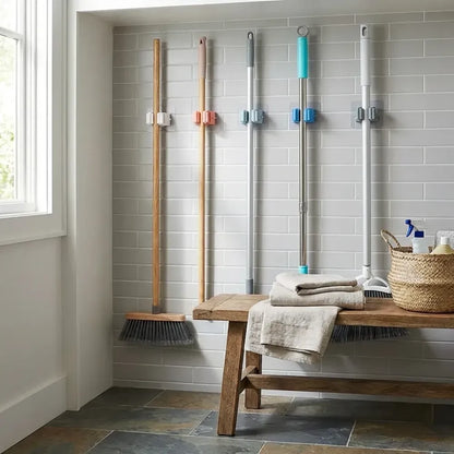 Self-adhesive mop broom holder - home improvement
