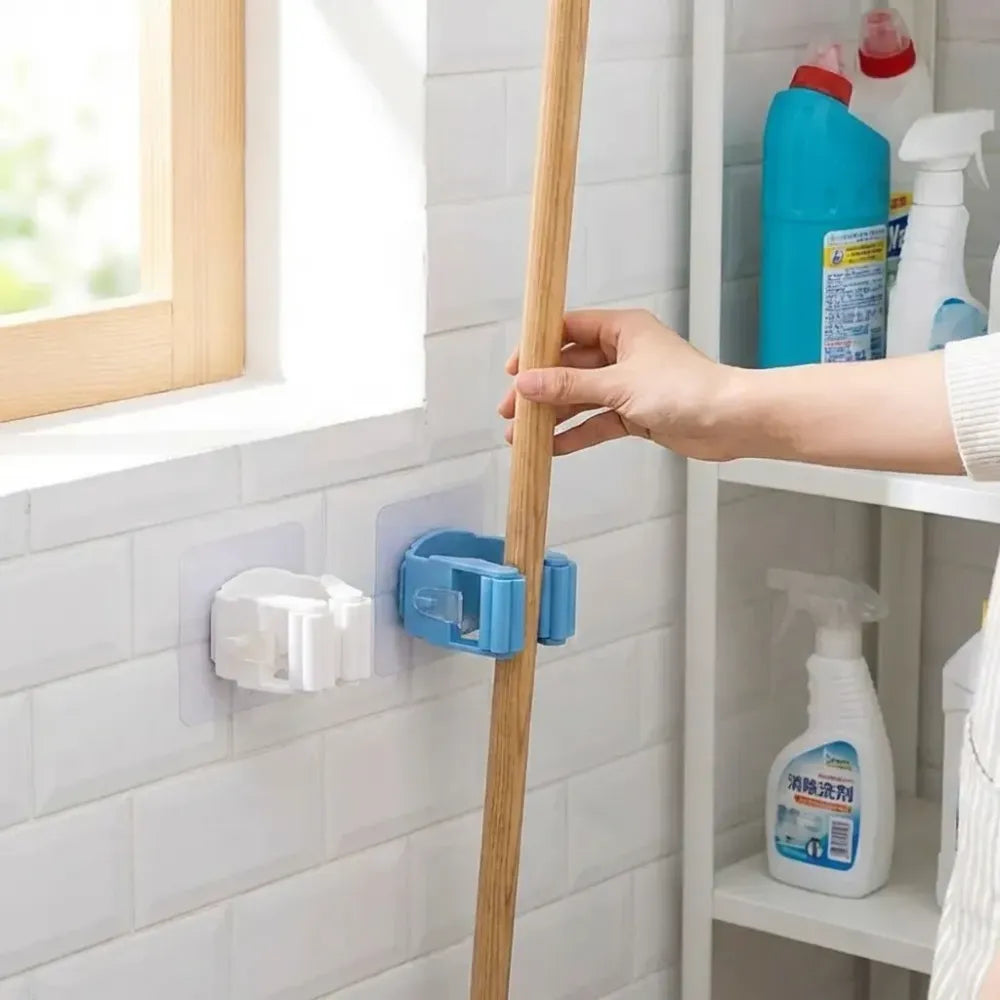 Self-adhesive mop broom holder - home improvement
