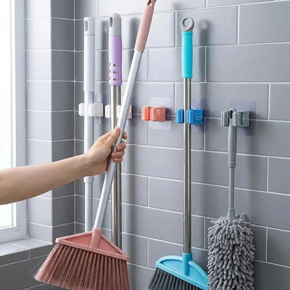 Self-adhesive mop broom holder - home improvement