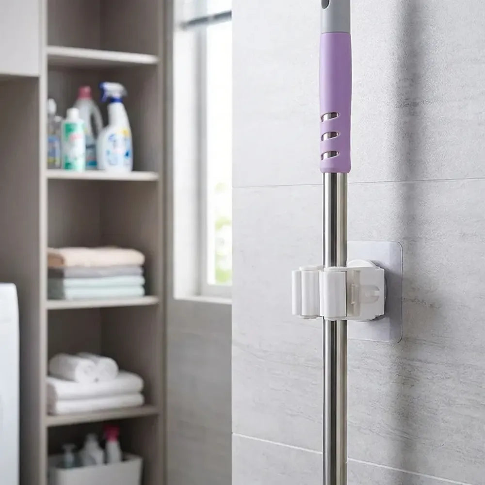 Self-adhesive mop broom holder - home improvement