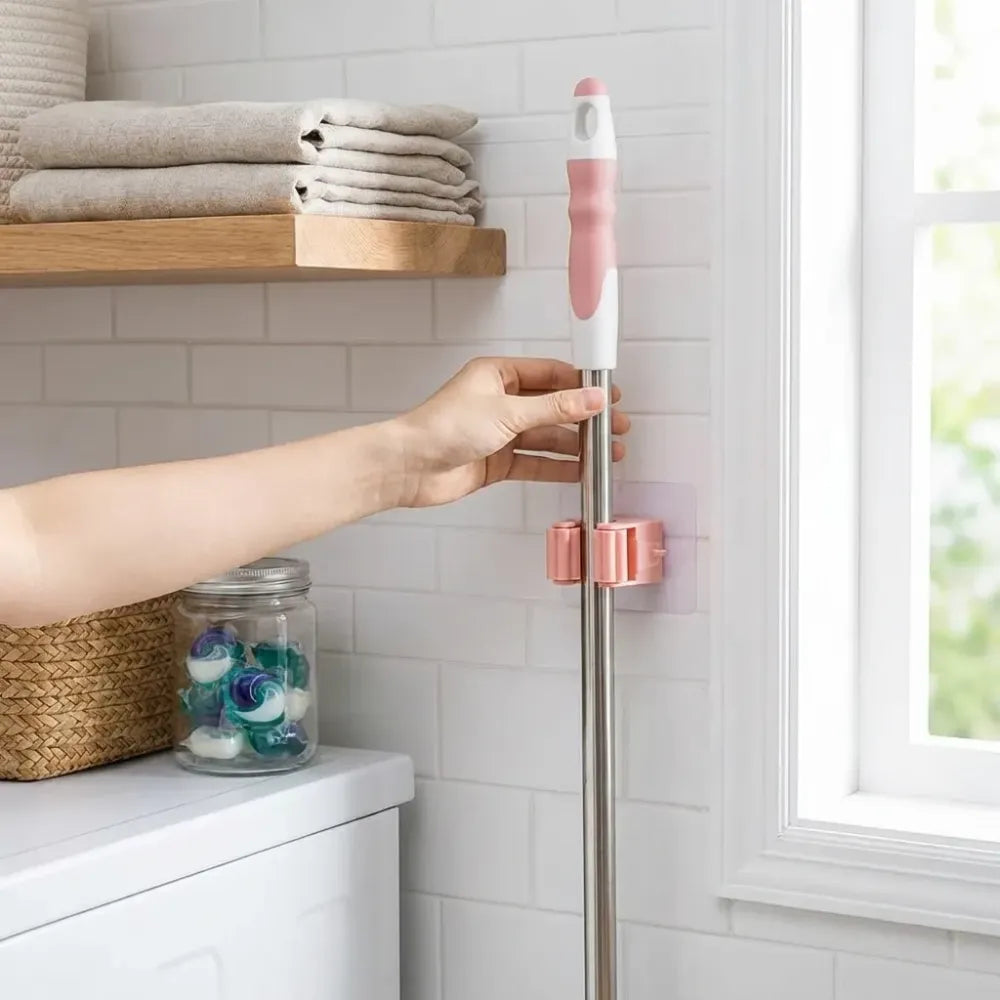 Self-adhesive mop broom holder - home improvement