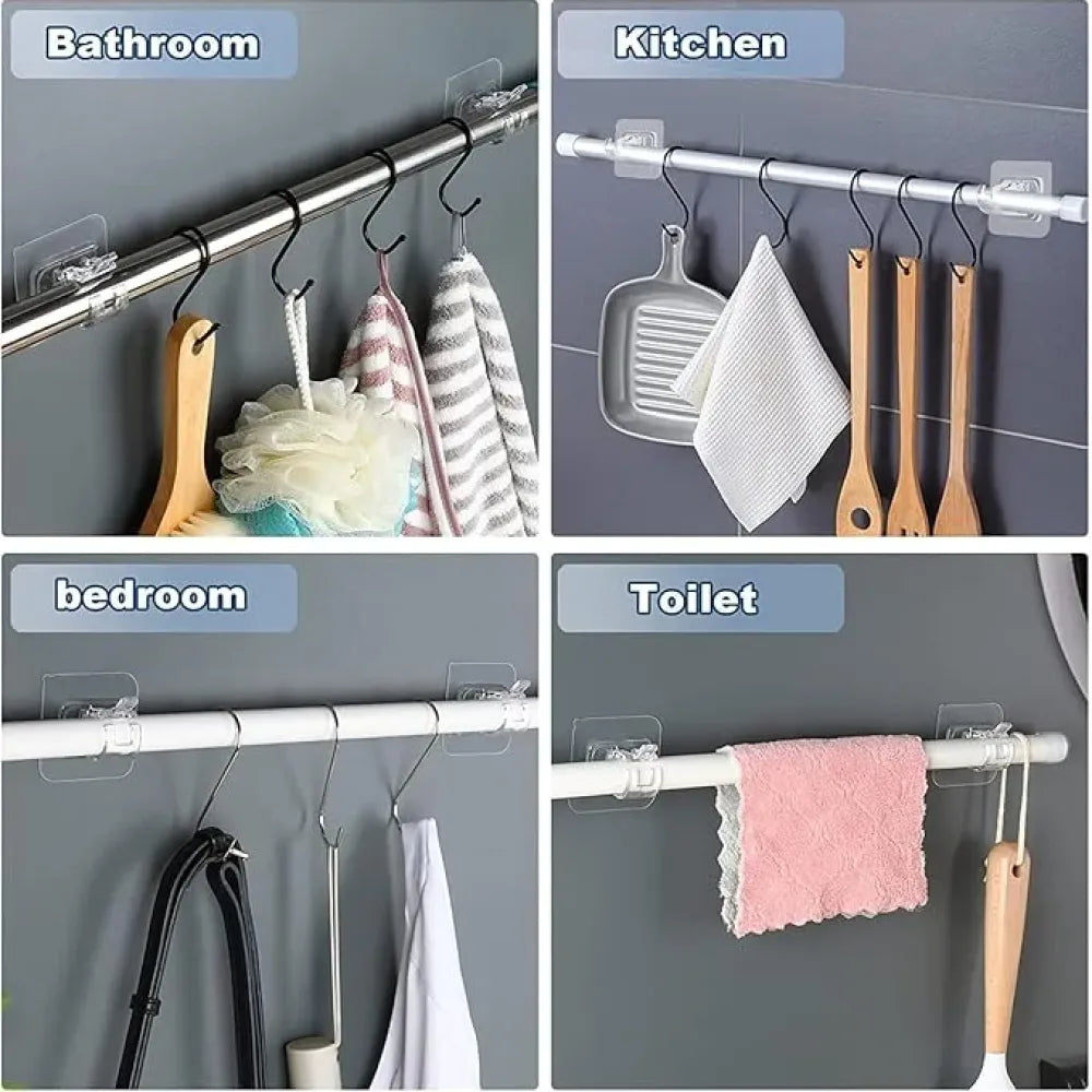Self adhesive rod clips