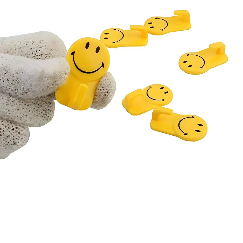 Self-adhesive smiley face hooks - home decor