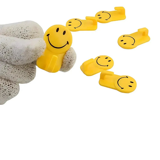 Self-adhesive smiley face hooks - home decor