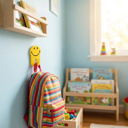 Self-adhesive smiley face hooks - home decor