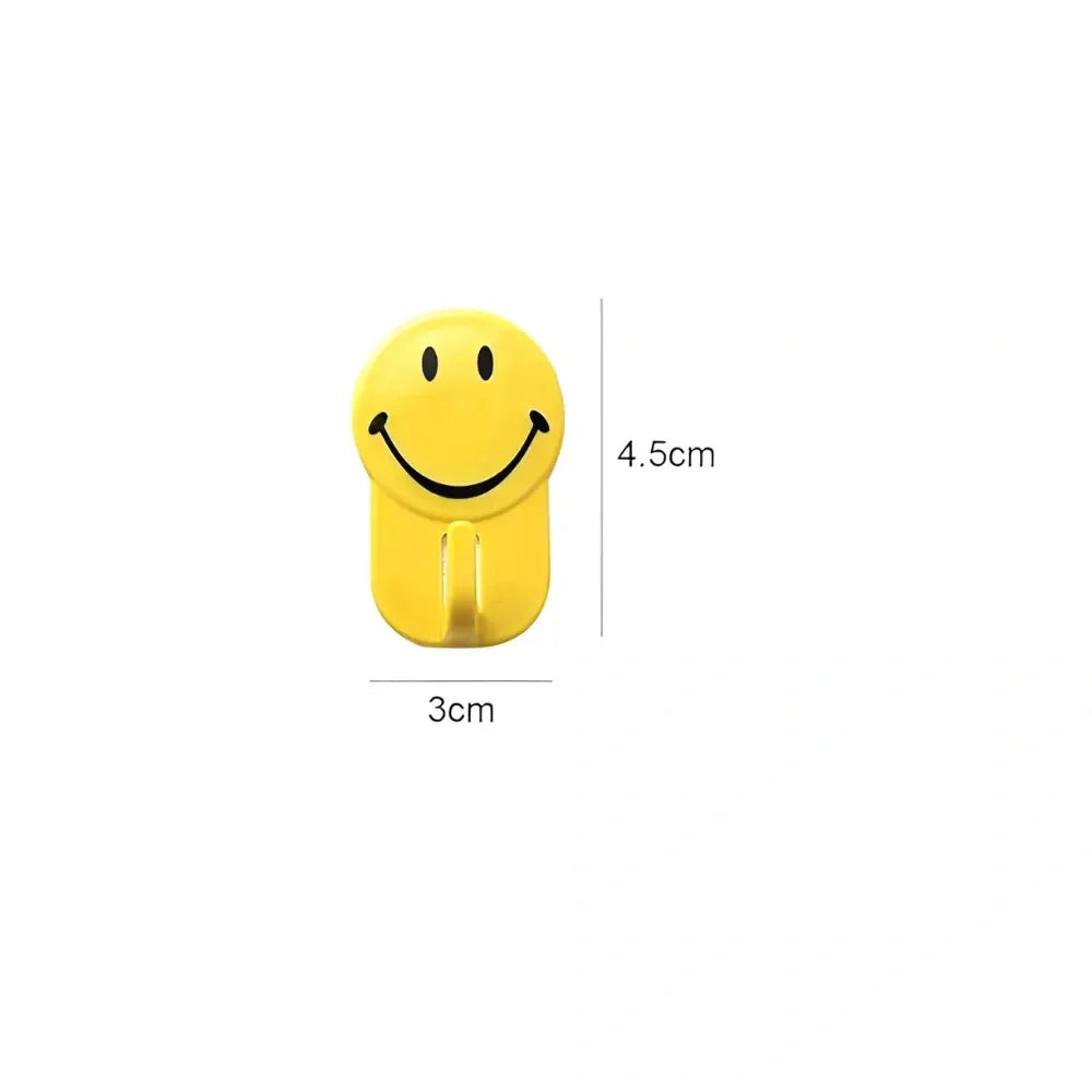 Self-adhesive smiley face hooks - home decor