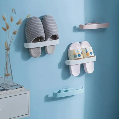 Self-adhesive towel & slipper rack - home improvement